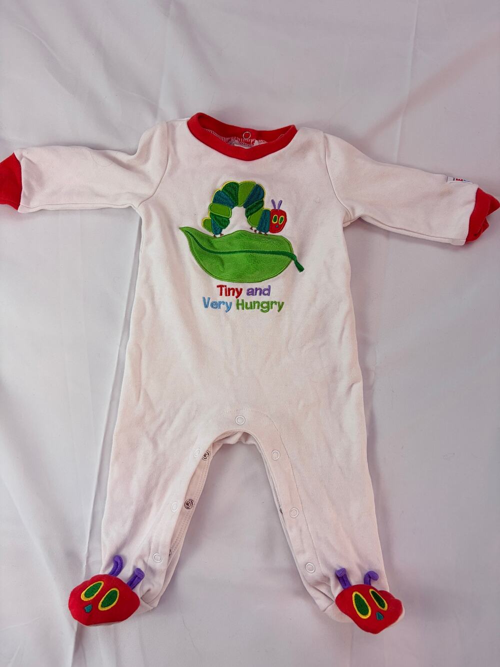 World of Eric Carle Very Hungry Caterpillar Footed Sleeper 6M 3D Feet Romper